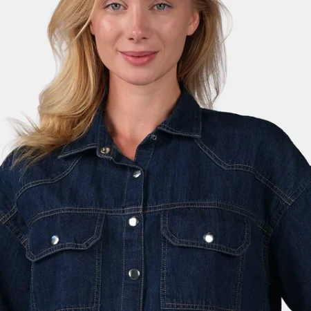 Boxy Cropped Denim Shirt