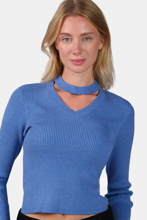 V Neck Full Sleeve Knit Top