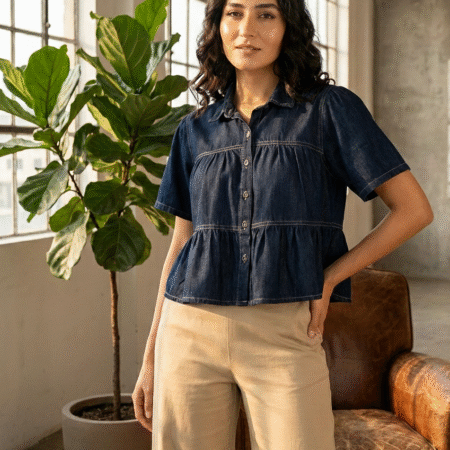 Gema Cropped Denim Shirt