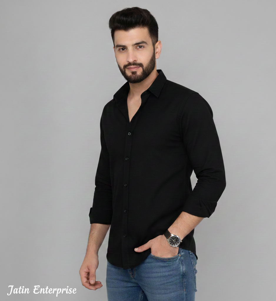Black Button Down Men's Shirt