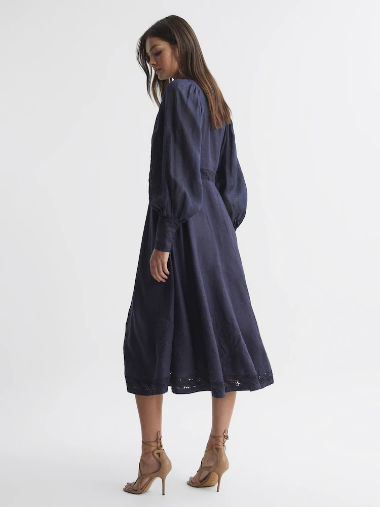 Linen Shirt Midi Dress - Image 2