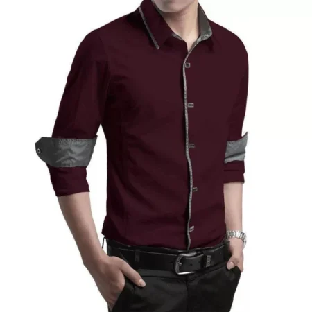 Red Wine Solid Men’s Shirt