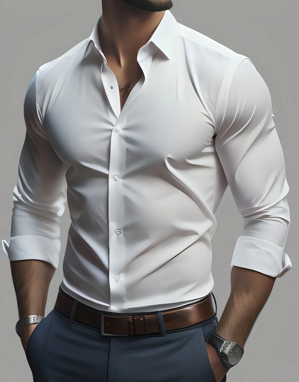 White Cotton Men's Shirt
