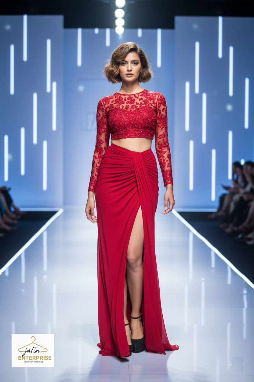 Jatin Enterprise Bold Siren Red Mini Dress – Statement Cut-Out Back