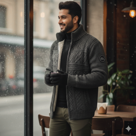 The Everest Sherpa-Lined Cable Knit Jacket