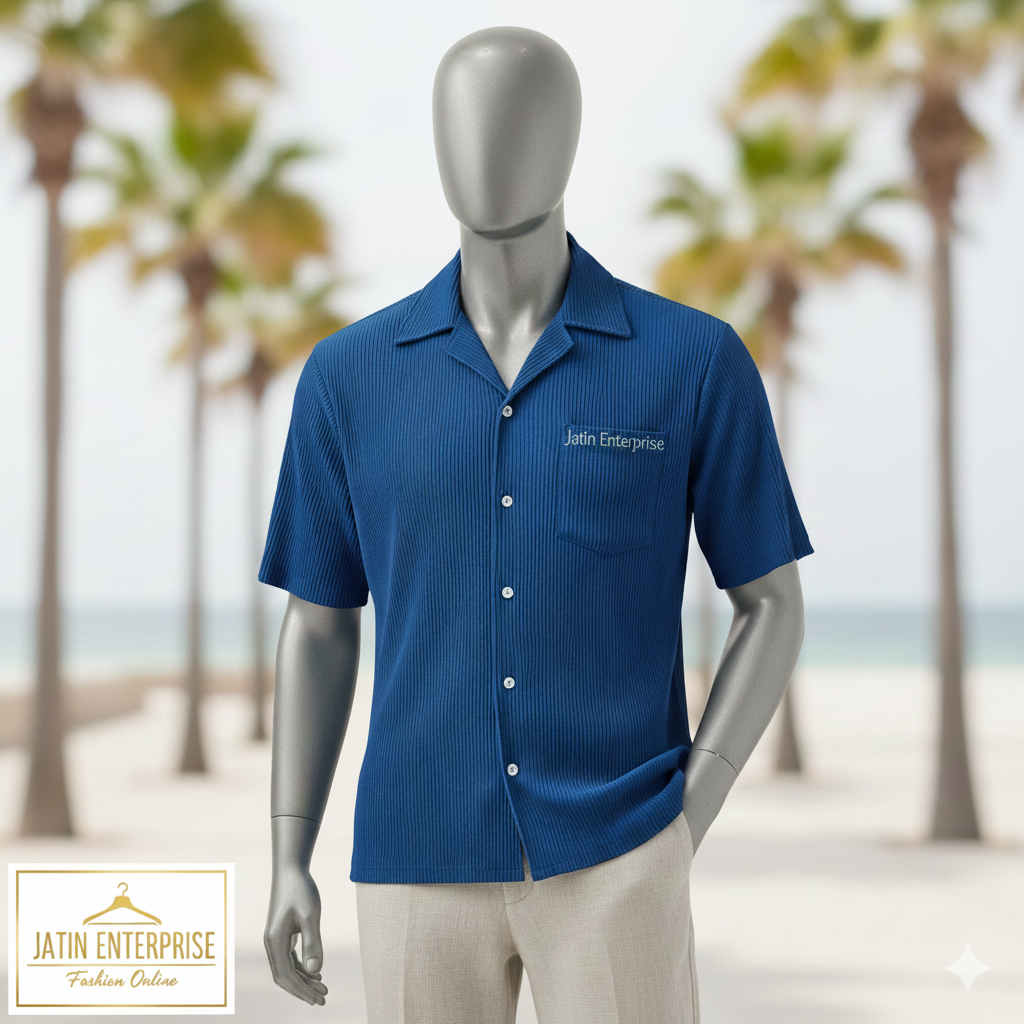 Jatin Enterprise Classic Chambray Shirt – Light Wash Double Pocket Essential